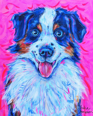 Australian Shepherd Dog Art Print 8x10