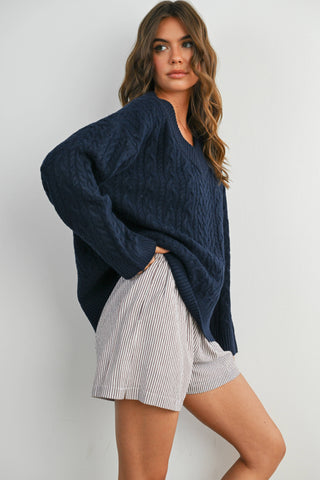 Casual Striped Drawstring Shorts - BMP7940: YELLOW MULTI / M