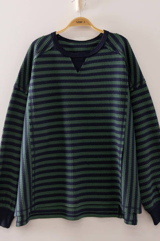 NT12742-Stripe Waffle Top