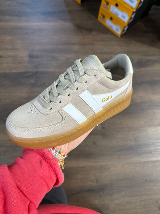 Women's Grandslam Bone/ Off White Suede Sneaker Gola