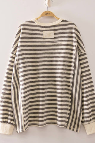 NT12742-Stripe Waffle Top