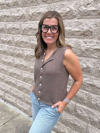 Syd Sweater Vest Pebble Coast