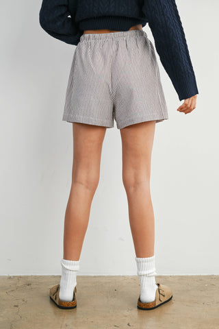 Casual Striped Drawstring Shorts - BMP7940: YELLOW MULTI / M
