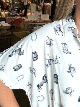 Annie Collared Button Front Top