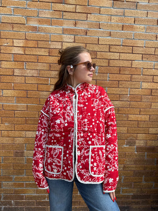 Heidi Quilted Jacket Cardinal Red