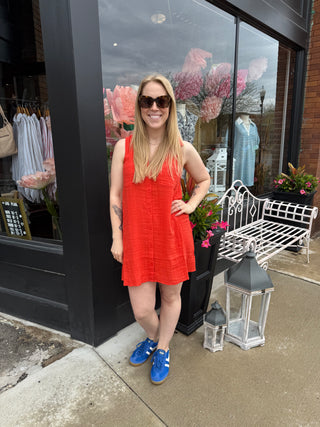 Cabana Red Super Soft Gauze Dress