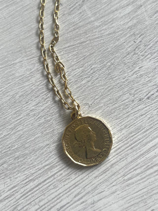 Queen Mixed Metal Coin Necklace