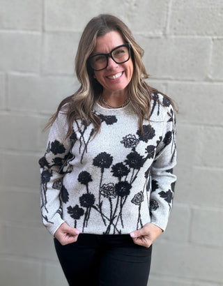 Light Gray Floral Sweater by Liverpool