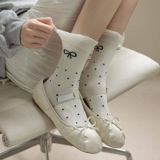 Ballet Thin Mesh Breathable Lace Bow Loose Socks