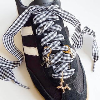 Gingham Shoe Charms and Lace Sets  Sneaker Charm Sets