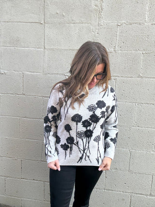 Light Gray Floral Sweater by Liverpool