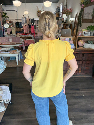 Sierra Puff Sleeve Top Banana