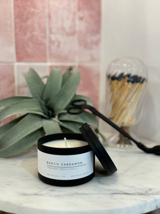 NEW! Matte Black Travel Tin Soy Candle