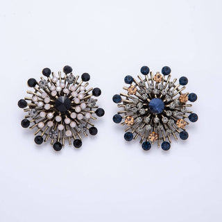 45mm Blue, Black Vintage Antique Sunburst Celestial Brooch Pin | BH-025 BH-026
