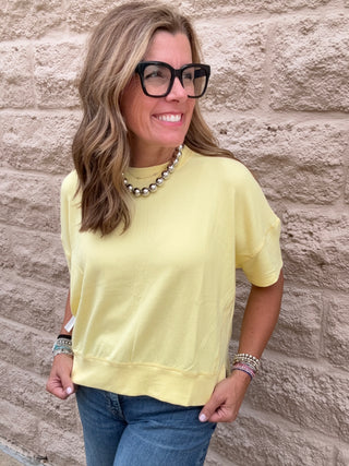 Brushed Haci Dolman Top Yellow Glow