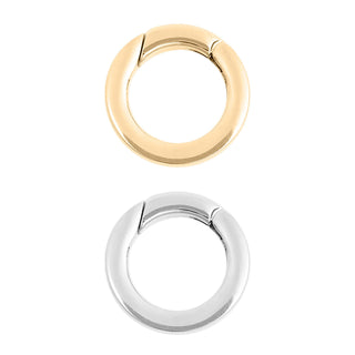 18K Gold PVD Stainless Steel Circle Carabiner Charm Clasp