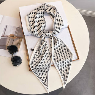 FASHIONABLE DOUBLE-LAYER NARROW SILK HEAD SCARF