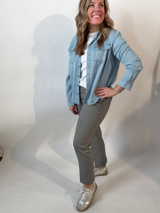 Kayla Pull on Check Trousers 28" by Liverpool