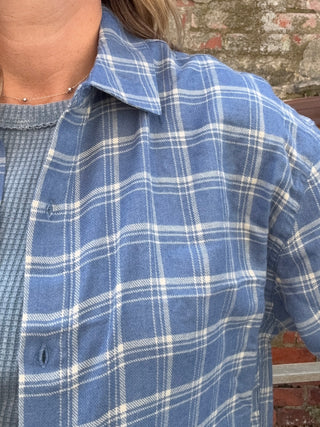River Plaid Button Up River Blue by Z Supply