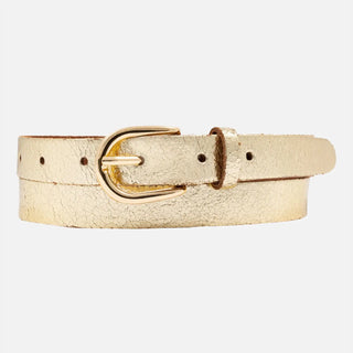 Eva metallic leather belt in gold by Amsterdam Heritage – view 2