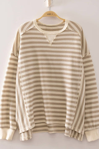 NT12742-Stripe Waffle Top