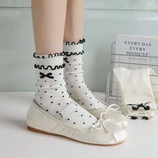 Ballet Thin Mesh Breathable Lace Bow Loose Socks