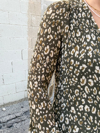 Green Animal Print Dress