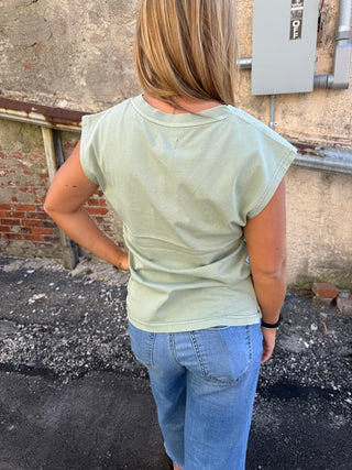 Romy Tee Aqua Gray