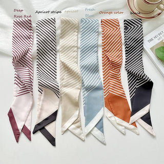 Striped Skinny Scarf Hair Tie Bag Ribbon WrapStrip_CWASC1979
