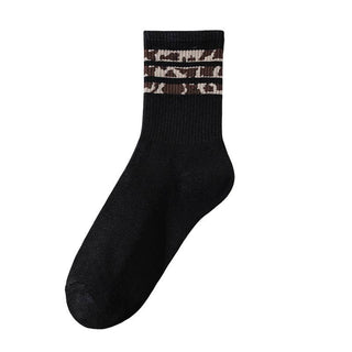 Animal Print Striped Socks
