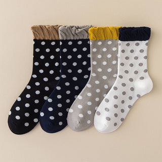 Polka Dot Lace Sweet Bubble Style Fashion Socks_CWMS02783