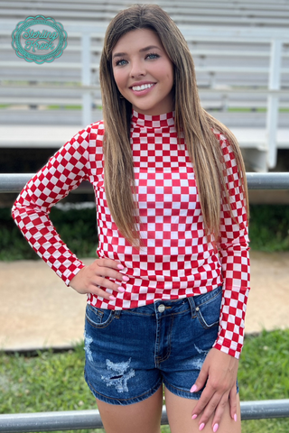 Pep Rally Mesh Top Red