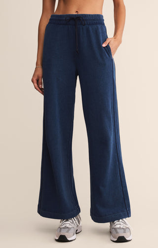 Indigo Sport Stripe Knit Pant by Z Supply