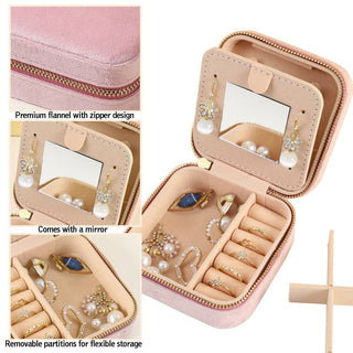 Portable Travel Box Case Velvet Jewelry Organizer