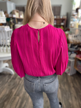 Cabernet Bubbly Top in Magenta