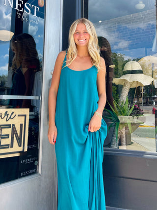 Reed Maxi Dress, Pacific Teal