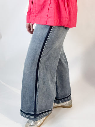 Super Stride Wide Leg With Shadow Cuff Denim by Liverpool