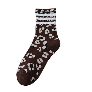 Animal Print Striped Socks
