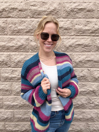 Be Present Stripe Cardigan