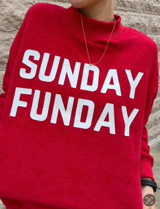 Game Day & Sunday Funday Reversible Sweatshirt - Red by Panache