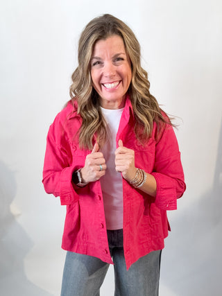 Relaxed Jacket in Diva Pink by Liverpool