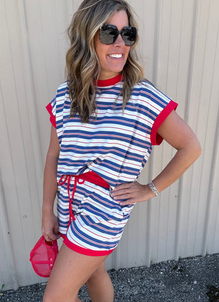 Americana Striped Lounge Set