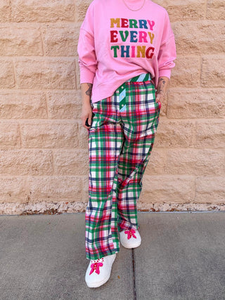 PLAID BOXER PANTS,MULTI