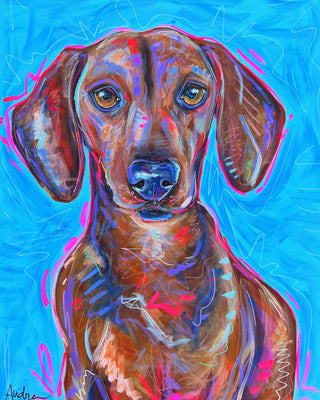 Dachshund Dog Art Print 8x10