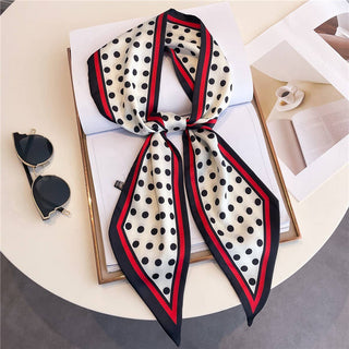 FASHIONABLE DOUBLE-LAYER NARROW SILK HEAD SCARF