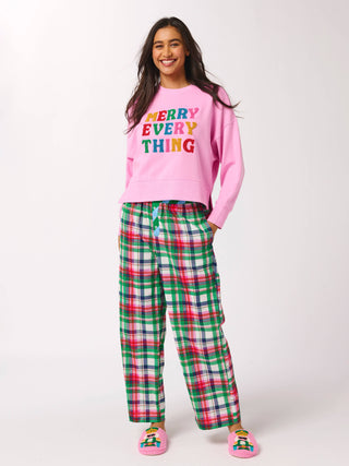 "MERRY EVERYTHING" RELAXED SWEATSHIRT,CANDY PINK