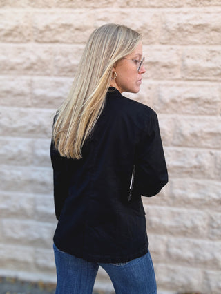 Fitted Twill Blazer Onyx by Liverpool