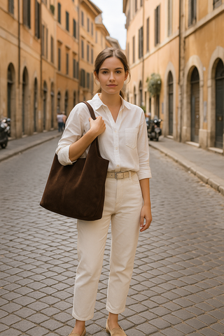 Giannina 221024 Suede Leather Shoulder Bag