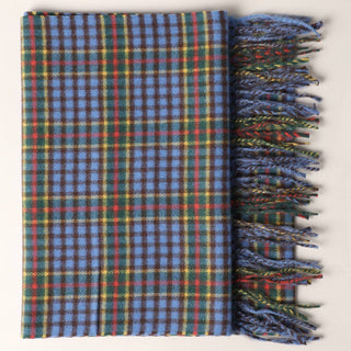 Cashmere Feel Plaid Pattern Scarf - Fringed Edges