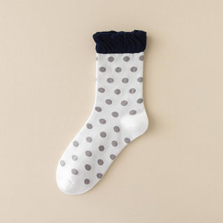 Polka Dot Lace Sweet Bubble Style Fashion Socks_CWMS02783